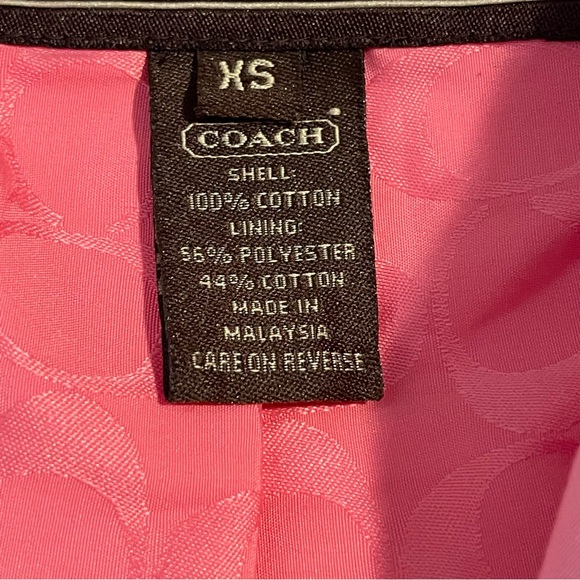 RARE Designer Vintage Coach Ladies Light Blush Pink Trench Coat size XS 4/6 fit - Picture 4 of 16